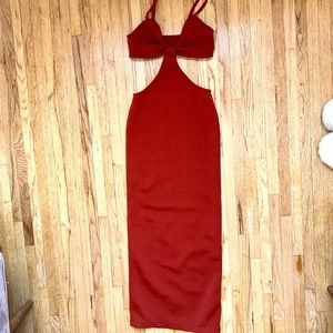 Rust Cut-Out Dress
